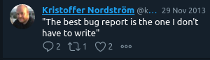 "The best kind of bug report"